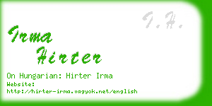 irma hirter business card